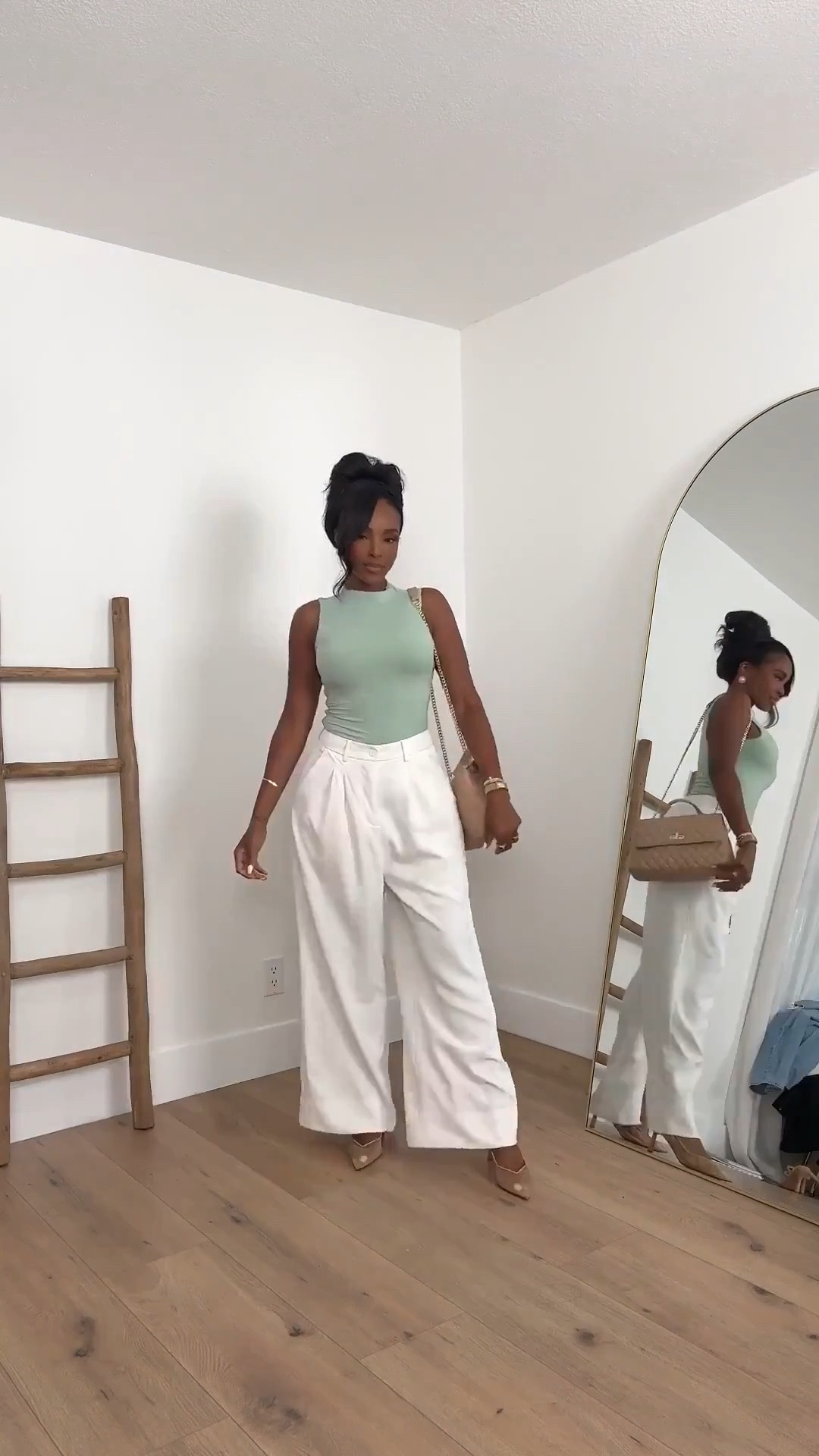 Scroll to shop!! Neutral outfits featuring tailored trousers styled three different ways for effortless everyday outfit

#LTKgrwm #LTKPetite #LTKootd