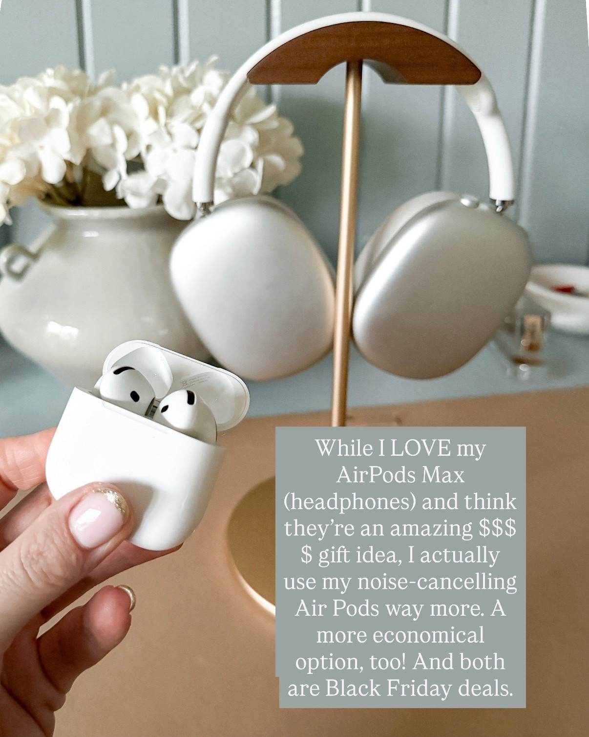 AirPods Max or regular AirPods? I love both! But I use my AirPods most. The noise canceling feature is a game changer. Both are Black Friday deals and one of my top gift ideas. 

#LTKCyberWeek #LTKGiftGuide