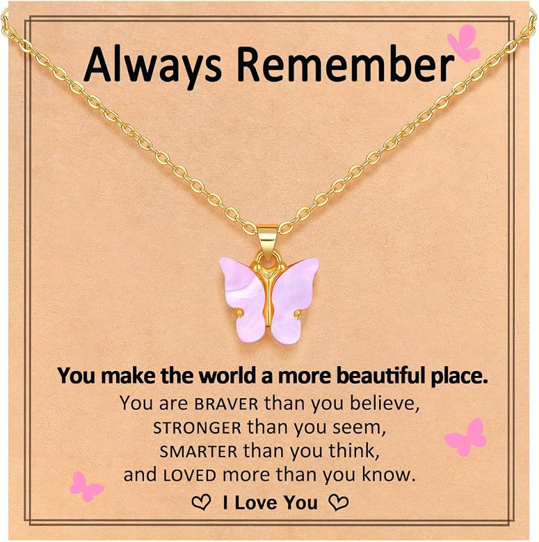 Beautiful Butterfly Necklace, Jewelry for Teen Valentines Christmas Birthday Gifts | Amazon (US)