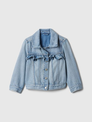 babyGap Ruffle Icon Denim Jacket | Gap Factory