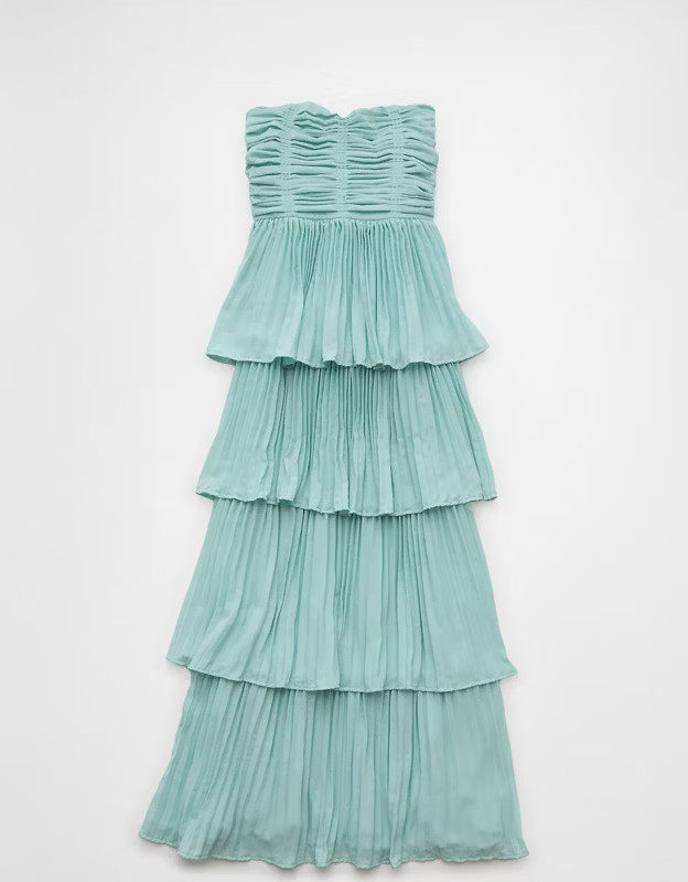 AE Tiered Pleated Maxi Dress | American Eagle Outfitters (US & CA)