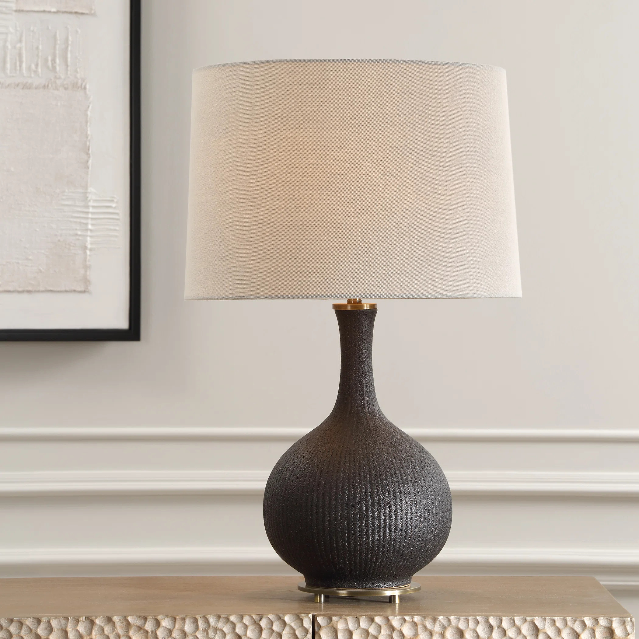 Analysia Black Glaze Table Lamp | Wayfair North America