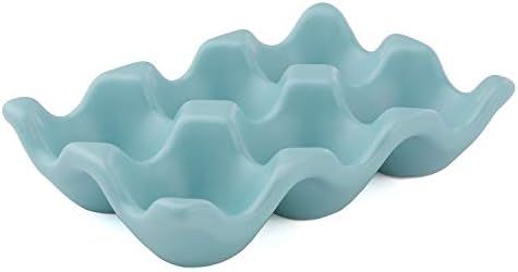 Ceramic Egg Holder 6 Cups Porcelain Egg Tray Set Kitchen Restaurant Fridge Storage Decorative Acc... | Amazon (US)