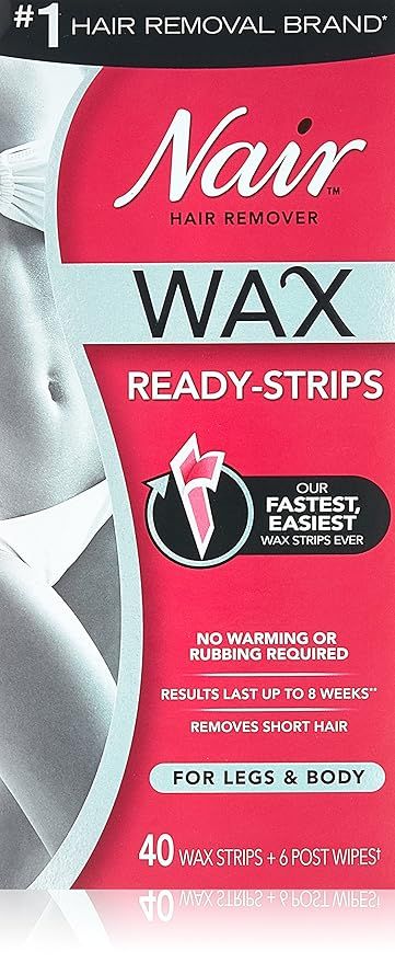 Nair Hair Remover Wax Ready-Strips 40 Count Legs/Body (2 Pack) | Amazon (US)