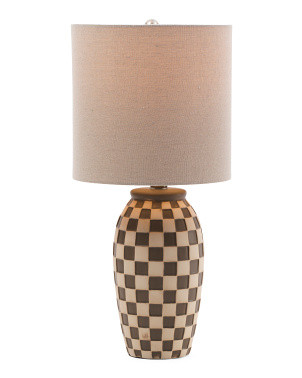 20in Checkered Ceramic Table Lamp | Bedroom | Marshalls | Marshalls