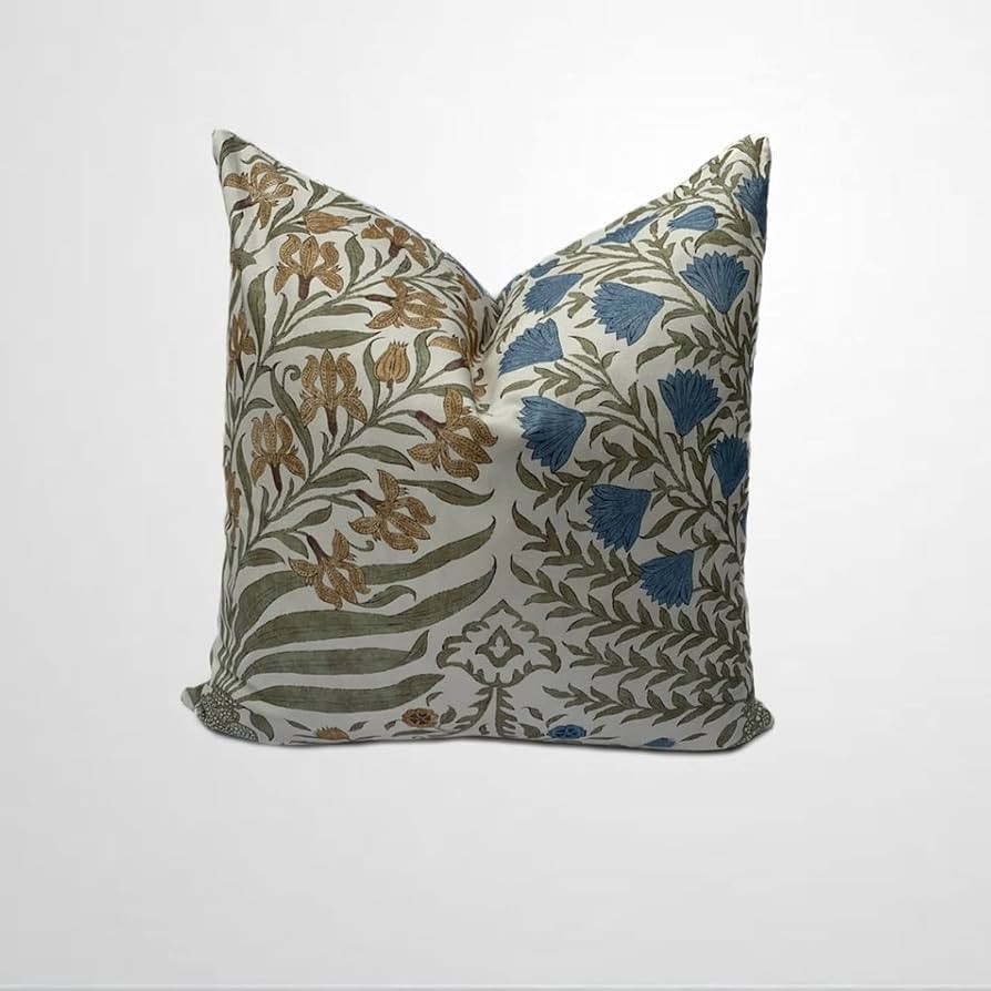 ArogGeld Sameera Sapphire Gold Cushion Cover Double Side Farmhouse Accent Pillow Home Decorative ... | Amazon (US)