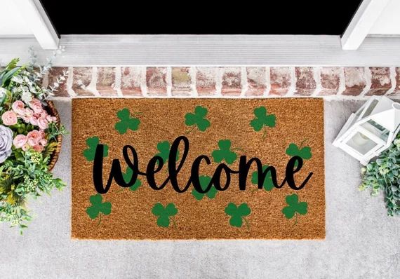 St Patrick's Day Decor St Patrick's Doormat Shamrock | Etsy | Etsy (US)