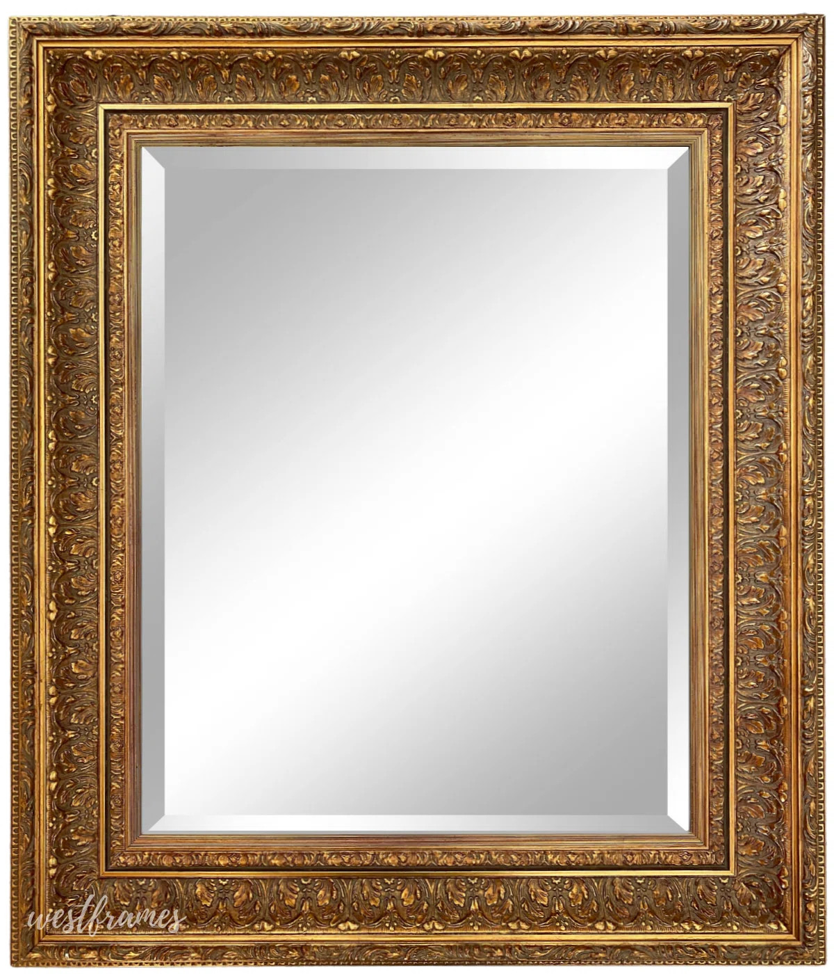Elegance French Ornate Embossed Framed Wall Mirror | Wayfair North America