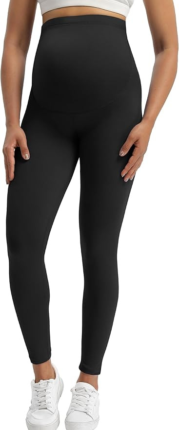 Buttergene Women's Maternity Leggings Over The Belly Pregnancy Active Wear Workout Yoga Tights Pa... | Amazon (US)