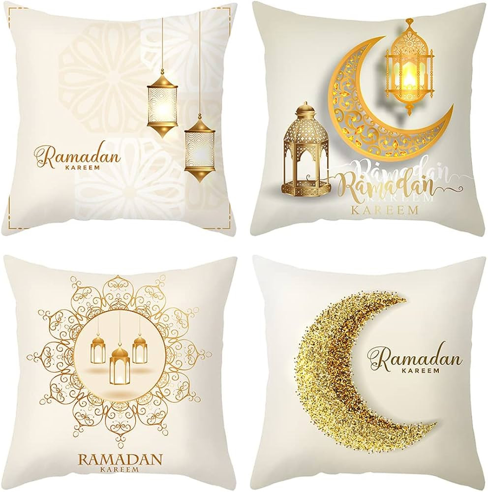 Throw Pillow Covers Set of 4, Ramadan Pillow Covers Golden Moon Decorative Throw Pillow Covers Se... | Amazon (CA)