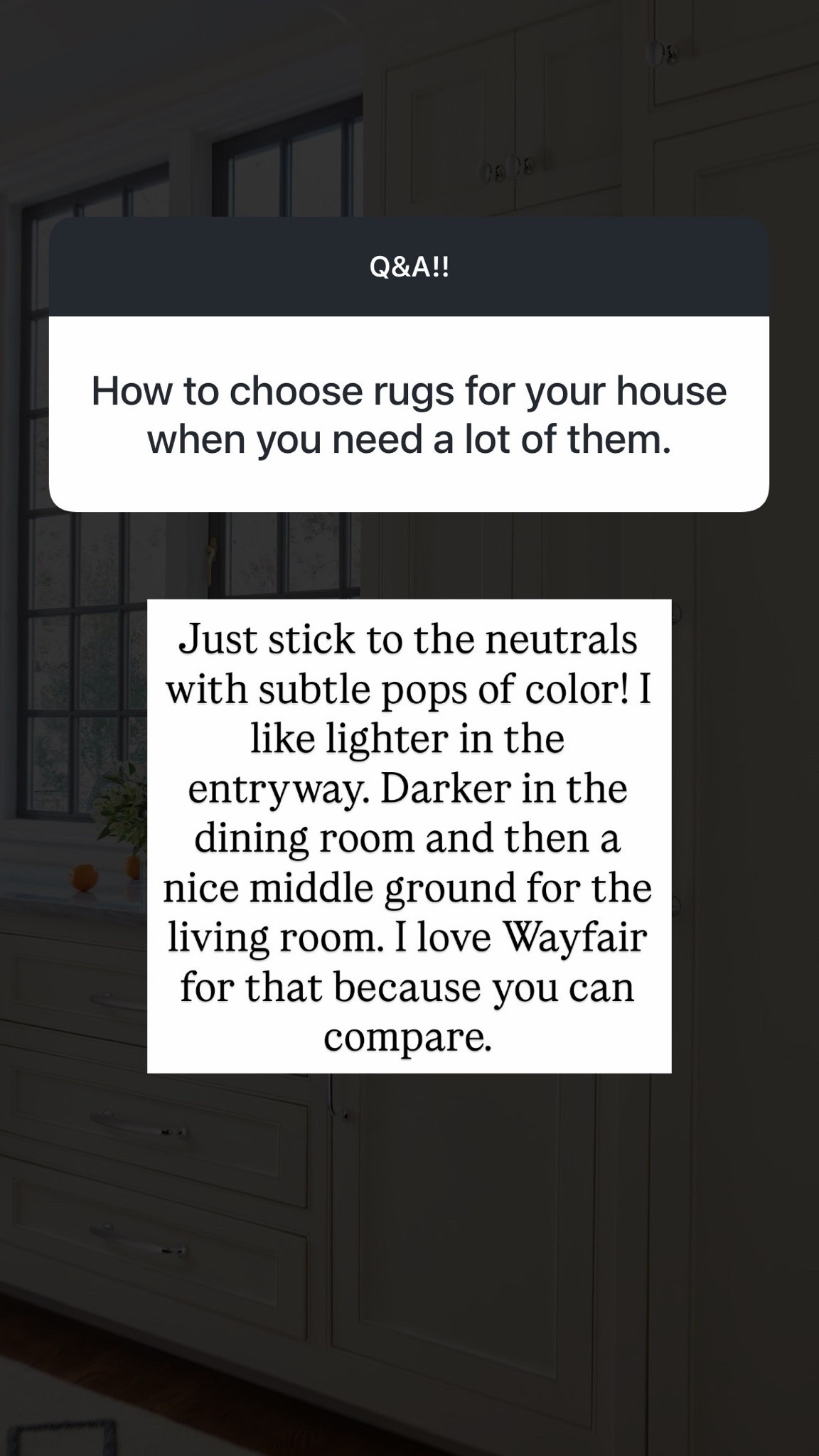 Area rugs!