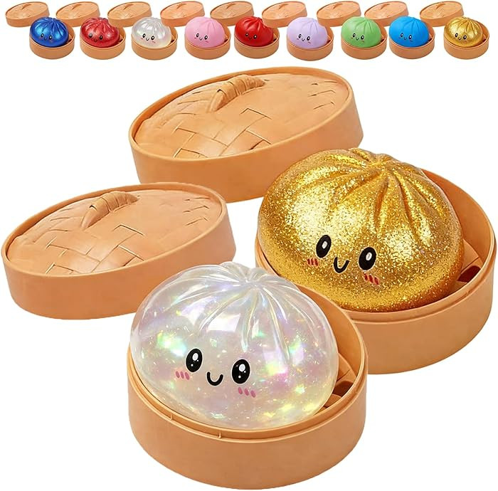 Glitter Dumpling, Glitter Dumpling Squishy with Box, Dumplings Sensory Squeeze Toy for Stress Rel... | Amazon (US)