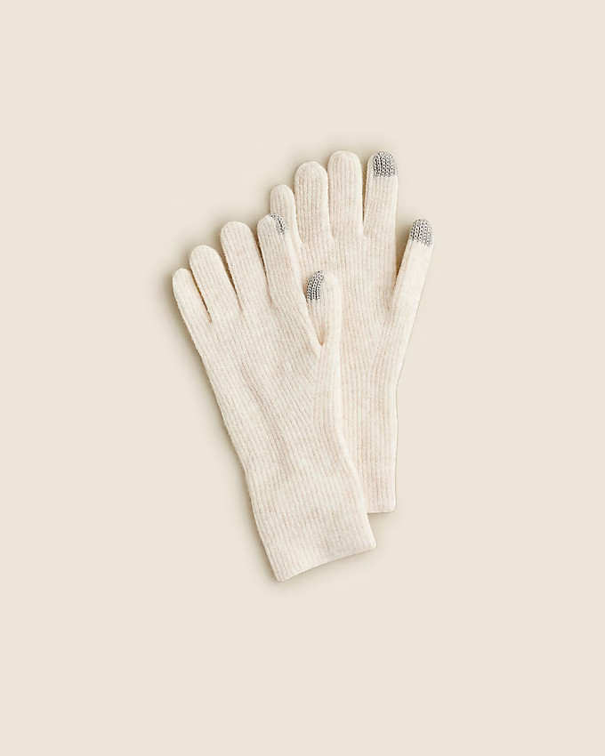 Ribbed tech-touch gloves in Supersoft yarn | J. Crew US