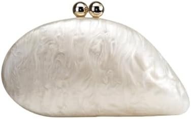 UMREN Seashell Chain Shoulder Bag for Women Acrylic Evening Clutch Bag Glitter Marble Purse Handb... | Amazon (US)