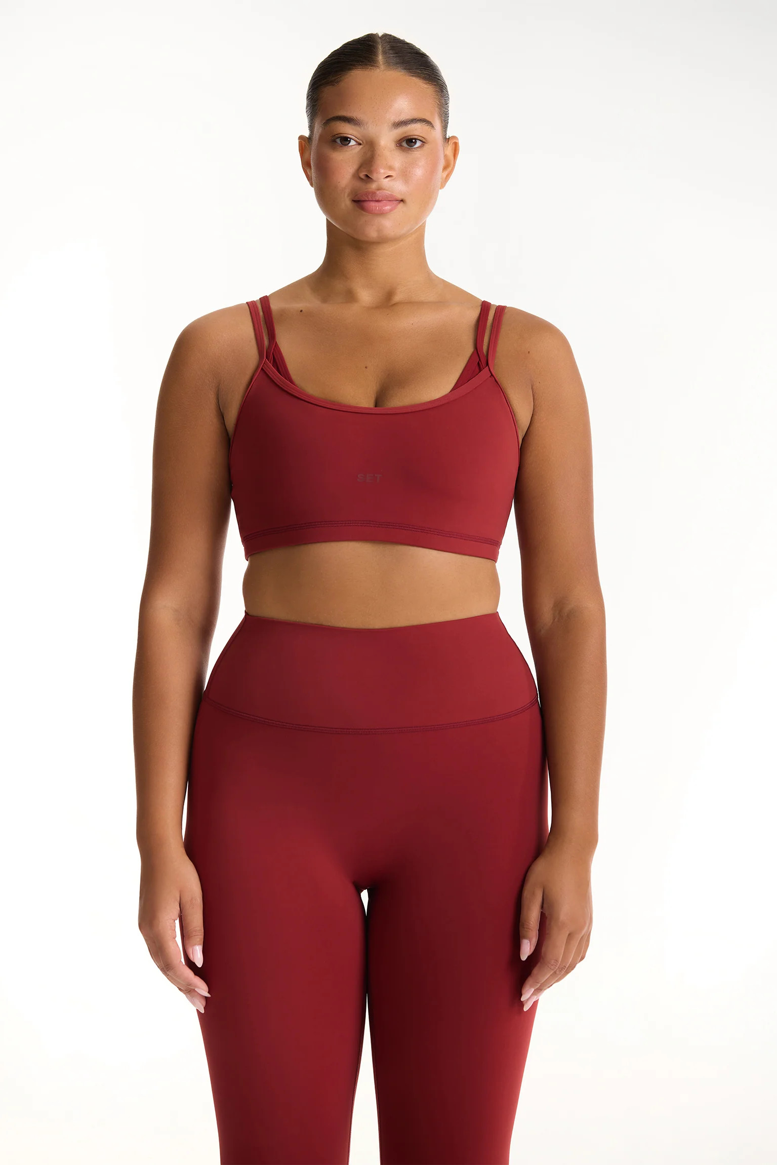 AIRLUXE™ BREATHE LAYERED MOVE BRA - SNAPPER | SET Active