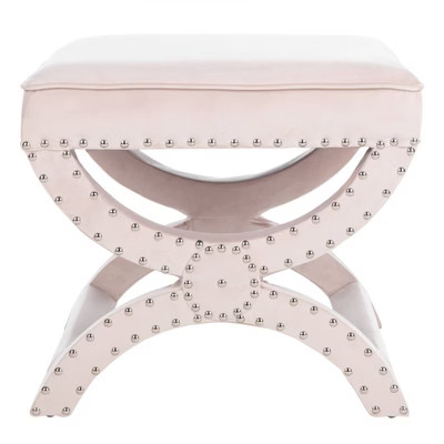 Mystic Ottoman Silver Nail Heads Blush Pink - Safavieh | Target