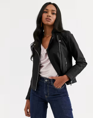Vero Moda faux leather biker jacket | ASOS (Global)