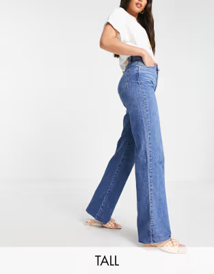 Stradivarius Tall - Jean coupe dad style années 90 - Bleu moyen | ASOS (Global)