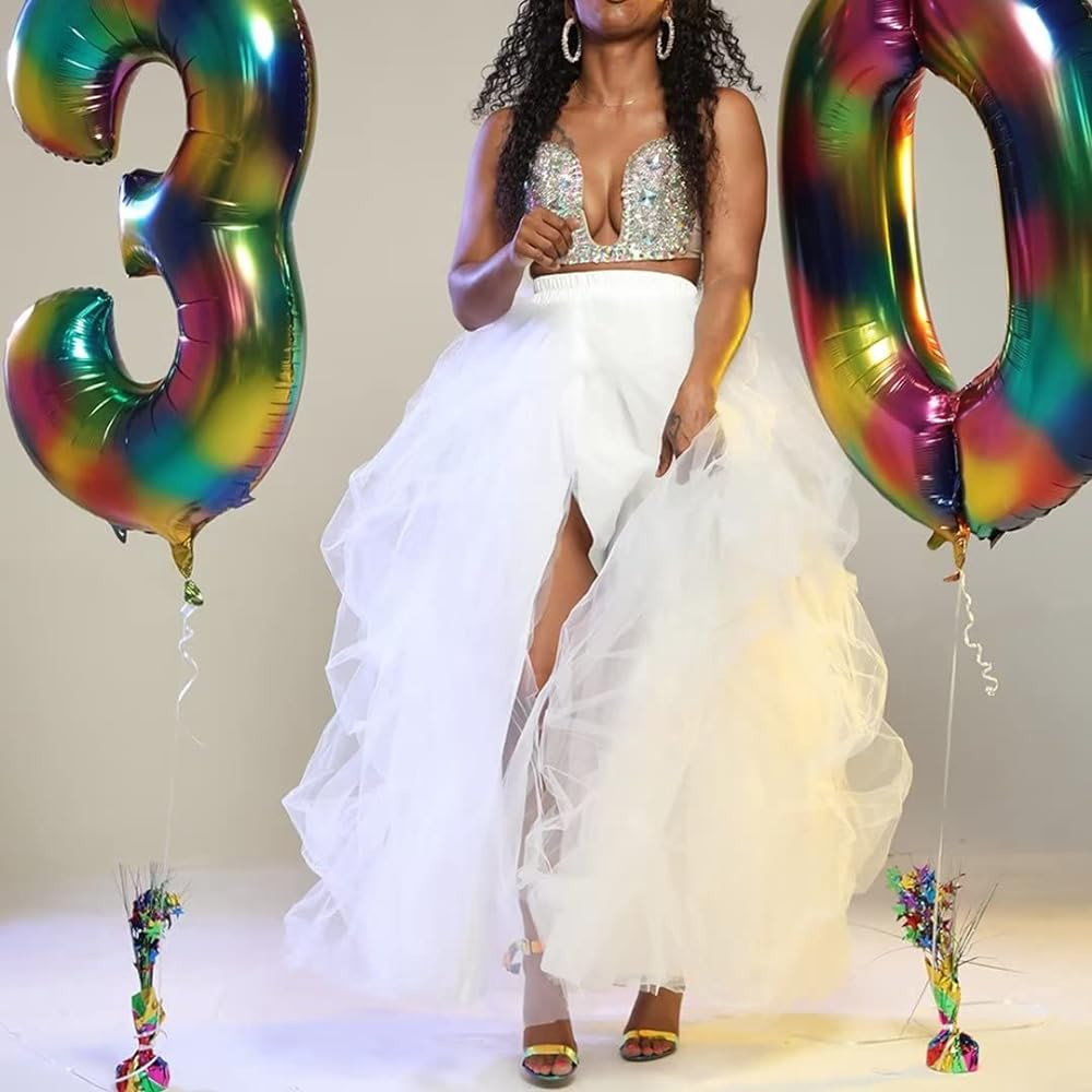 WDPL Wedding Planning Women's Long Maxi Tulle Special Occasion Bustle Night Out Skirt | Amazon (US)