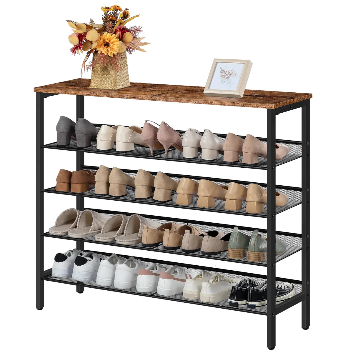 39.4'' W 5 Tier 25 Pair Shoe Rack | Wayfair North America