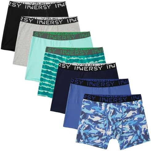INNERSY Boys' Boxer Briefs Cotton Breathable Underwear for 8-18 Teens 7 Pack | Amazon (US)