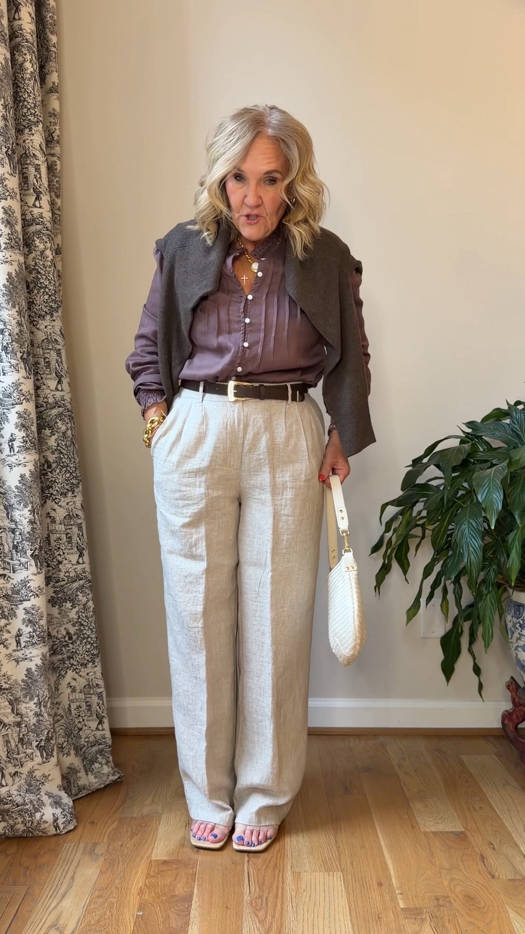 All true to size 
Classy office outfit with. Tailored linen trouser. They’re lined!

#LTKOver40 #LTKMidsize #LTKWorkwear
