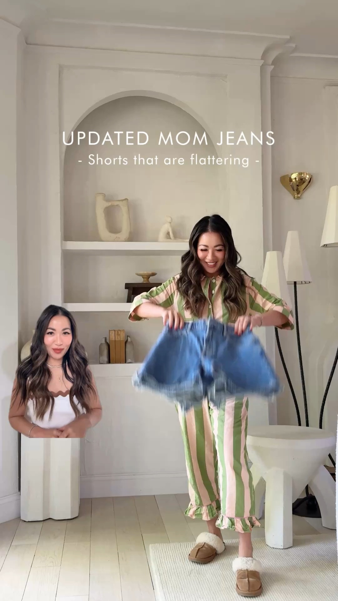 The hunt for the perfect shorts! I’ve tried so many and I LOVE these, because they lay flat plus have a slight flare to create an hourglass shape with inseams that are not too short or too long. They elongate and flatter the frame (even on petite frames!). 

For size reference, I’m 5 ft 110 pounds (mommy pouch). 

Outfit #1
- SHORTS Abercrombie: very flattering! Wearing a size 25. Inseam 4 1/2 inches. Sits flat with flattering flare. 
- BLOUSE Sézane: beautiful and delicate. Wearing a size 4. 

Outfit #2
- SHORTS Mango: great fit. Wearing a size 4 (can also fit a size 2). I sized up and wearing it with a belt. Sits flat with slight flare. Inseam 4 inches. 
- TOP Sézane: great tank. Flattering fit. Wearing XS. 

Outfit #3
- SHORTS Madewell: Nice stretch without losing shape. Wearing size 26. Perfect fit. Inseam 5 inches. 
- SHIRT Sézane. Classic fit and style. Intentionally oversized. Wearing size 2. #LTKxMadewell

#LTKPetite #LTKSaleAlert