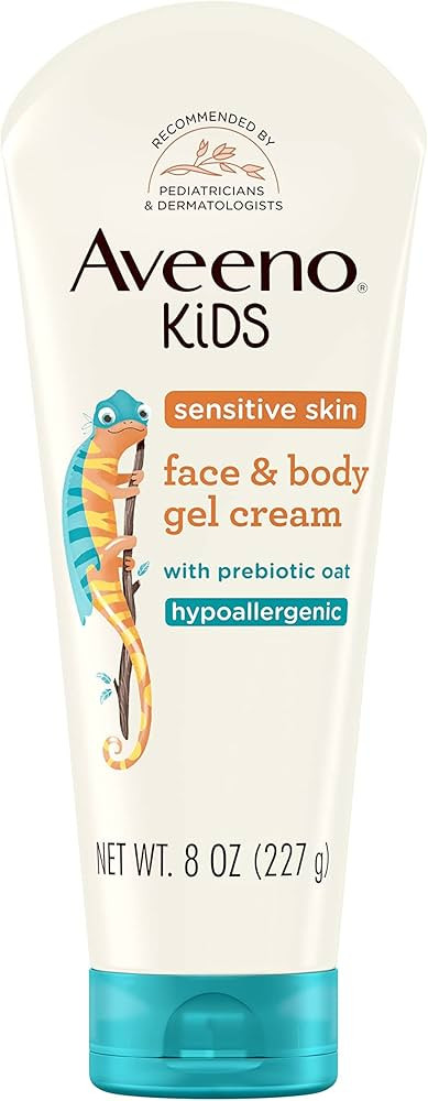 Aveeno Sensitive Skin Face & Body Gel Cream for Kids with Prebiotic Oat, Clinically Proven 24 Hou... | Amazon (US)