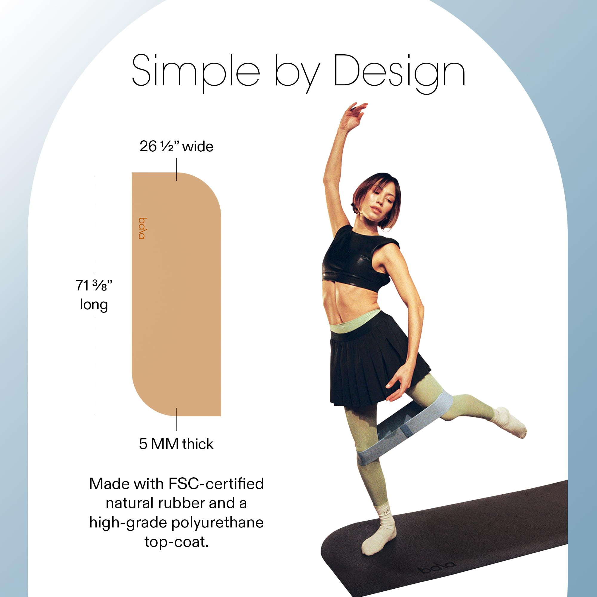 Bala Yoga Mat for Home Gym - Non Slip Exercise Mat for Home Workout, Stretching, Pilates, Aerobic... | Amazon (US)