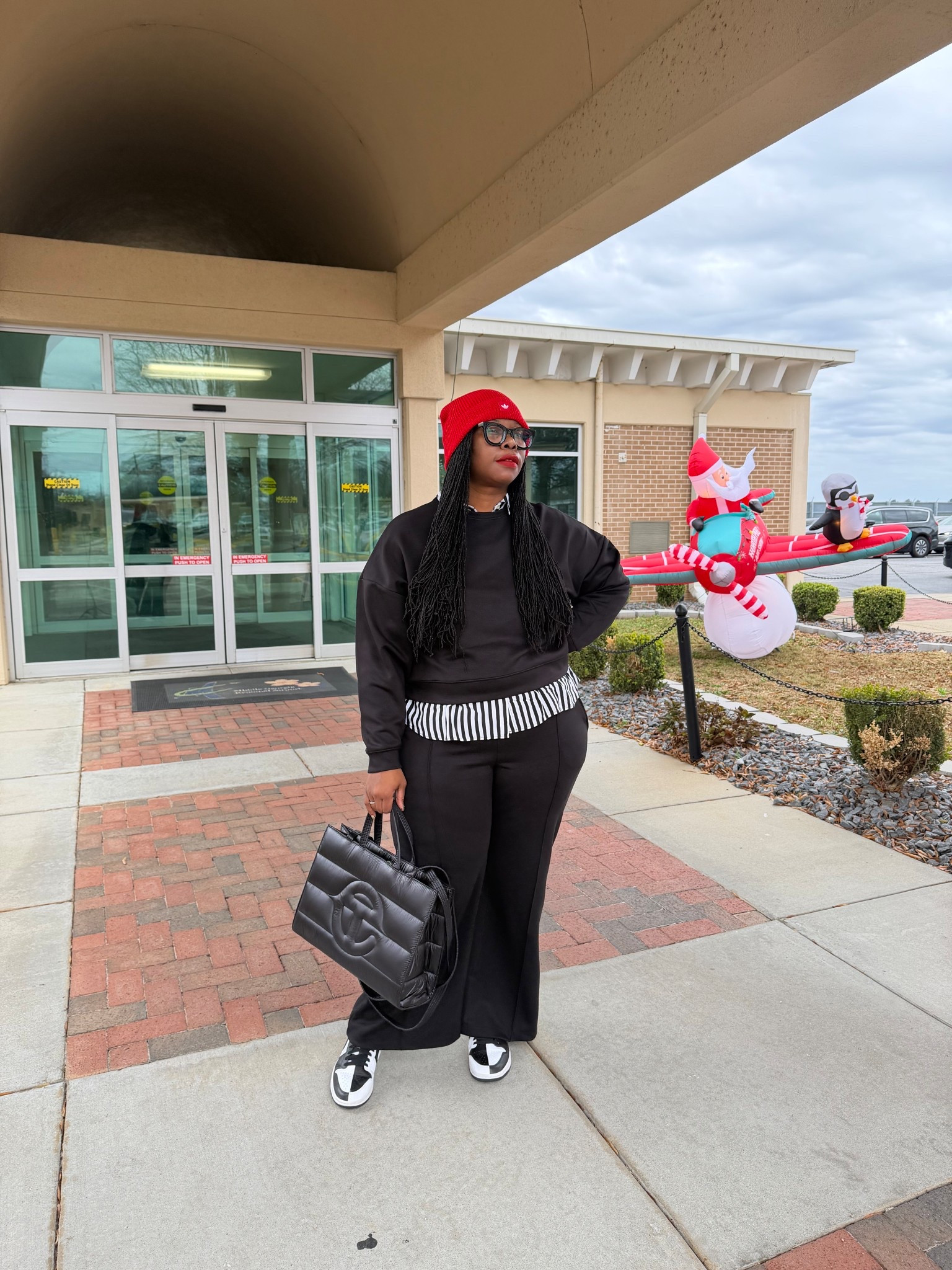 Monochrome, but make it fashion.

#OutfitDeets 

Two Piece Set: @walmart @walmartStyle
Button Down: @tjmaxx
Sneakers: @nike @jumpman23
Purse: @telfarglobal 
Beanie: @adidas @rossdressforless 

#blackandwhite #monochromestyle #stripedoutfit #bwfashion #minimalstyle #timelesslook #ootd #styleinspo #effortlessfashion #classicvibes #cleanlines #modernstyle