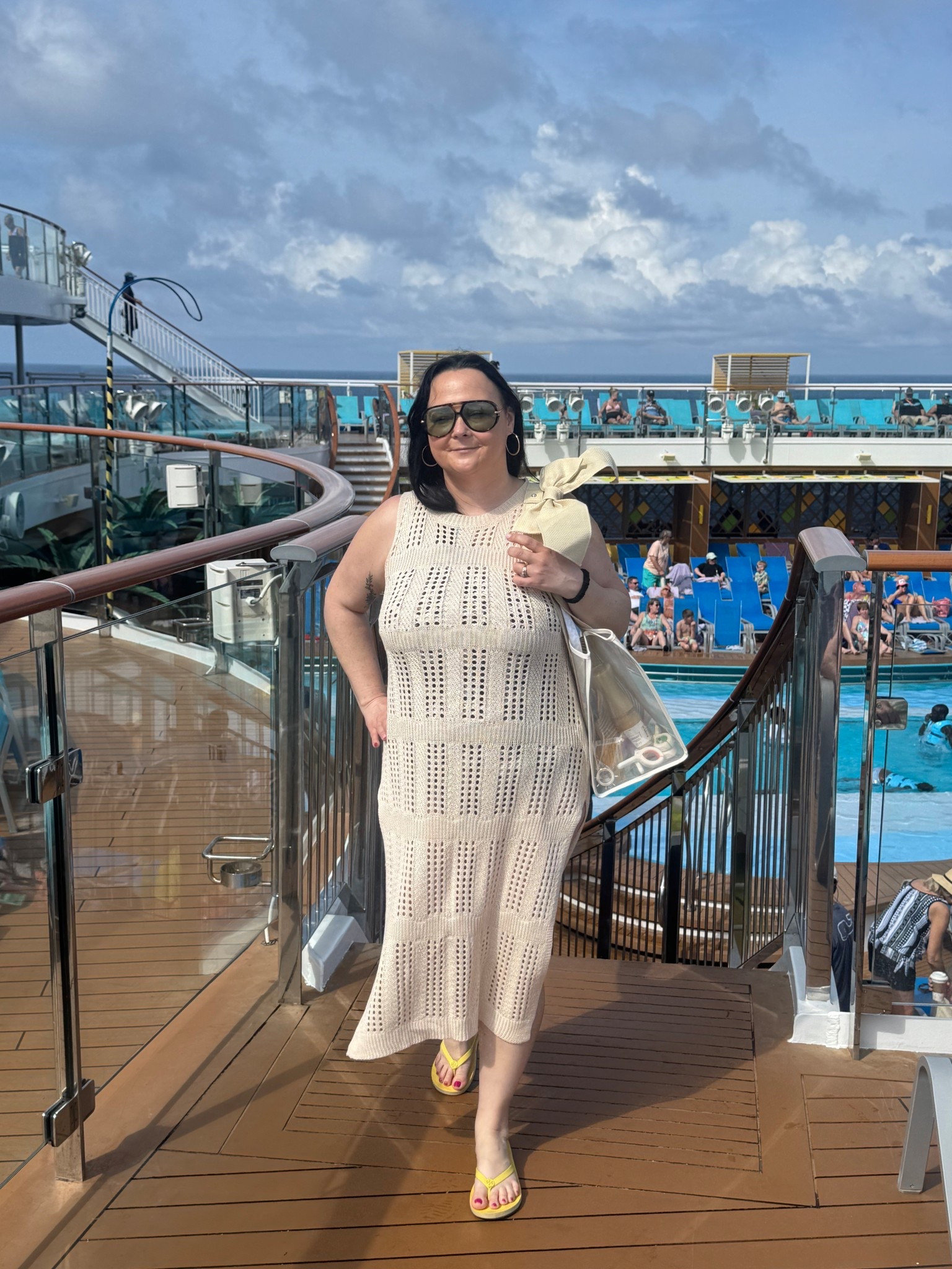 Casual midsize cruise outfit with a crochet coverup dress—perfect for pool days, beach vacations, and hot weather travel. This lightweight swim coverup is breathable, comfortable, and easy to throw on over a swimsuit while still looking put together. A go-to vacation piece for warm weather and cruise style.

#LTKMidsize #LTKSeasonal #LTKTravel