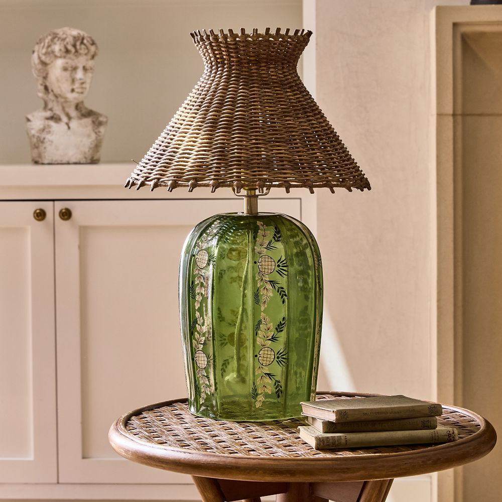 Laurel Floral Glass Table Lamp Base | GreenRow