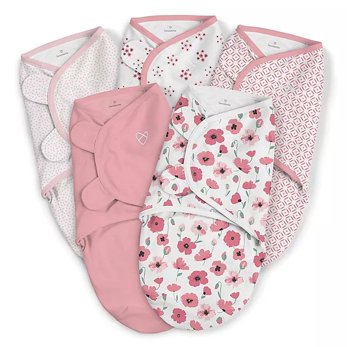 SwaddleMe® Original Small/Medium Floral Cotton 5-Pack Swaddles in Pink | buybuy BABY
