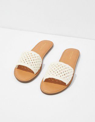 AE Crochet Slide Sandal | American Eagle Outfitters (US & CA)