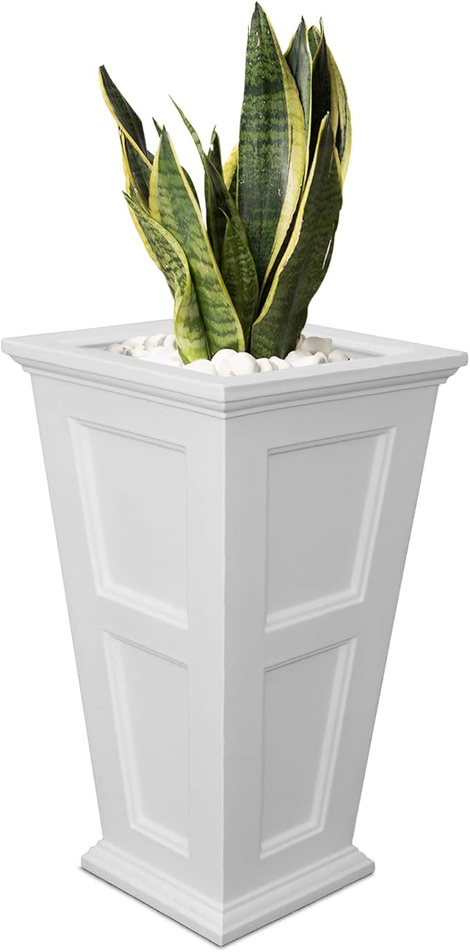 Mayne Fairfield 5829W Tall Planter, 28-Inch by 16-Inch by 16-Inch, White | Amazon (US)