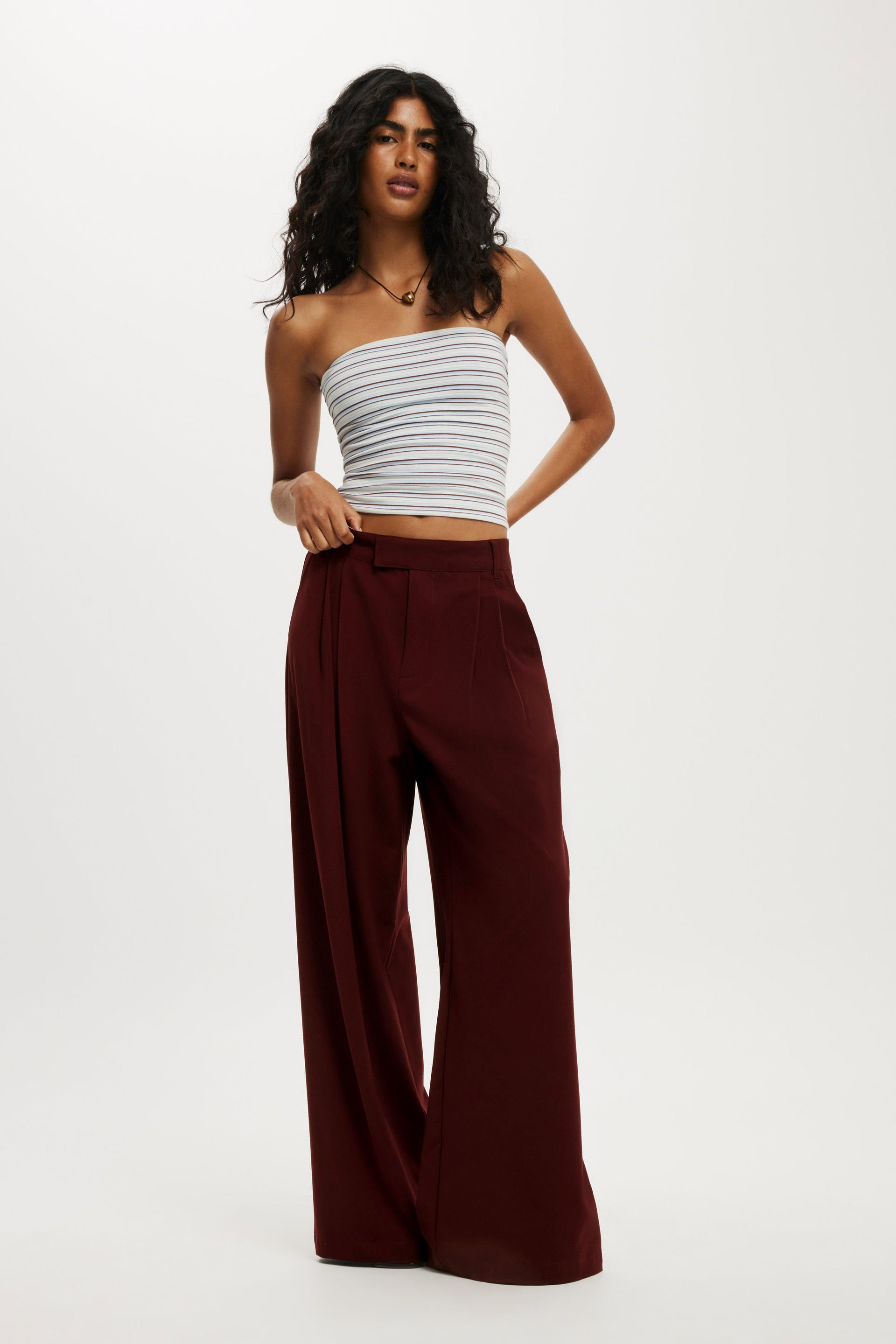 Cotton On Women - Izzy Pleated Suiting Pant - Sour cherry | Cotton On (ANZ)