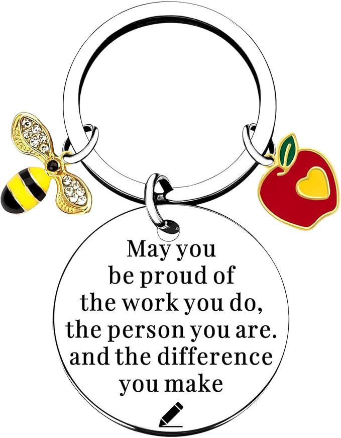 Coolvy Teacher Keychain Teachers Appreciation Gifts for Women Thank You Gift for Graduation Chris... | Amazon (US)