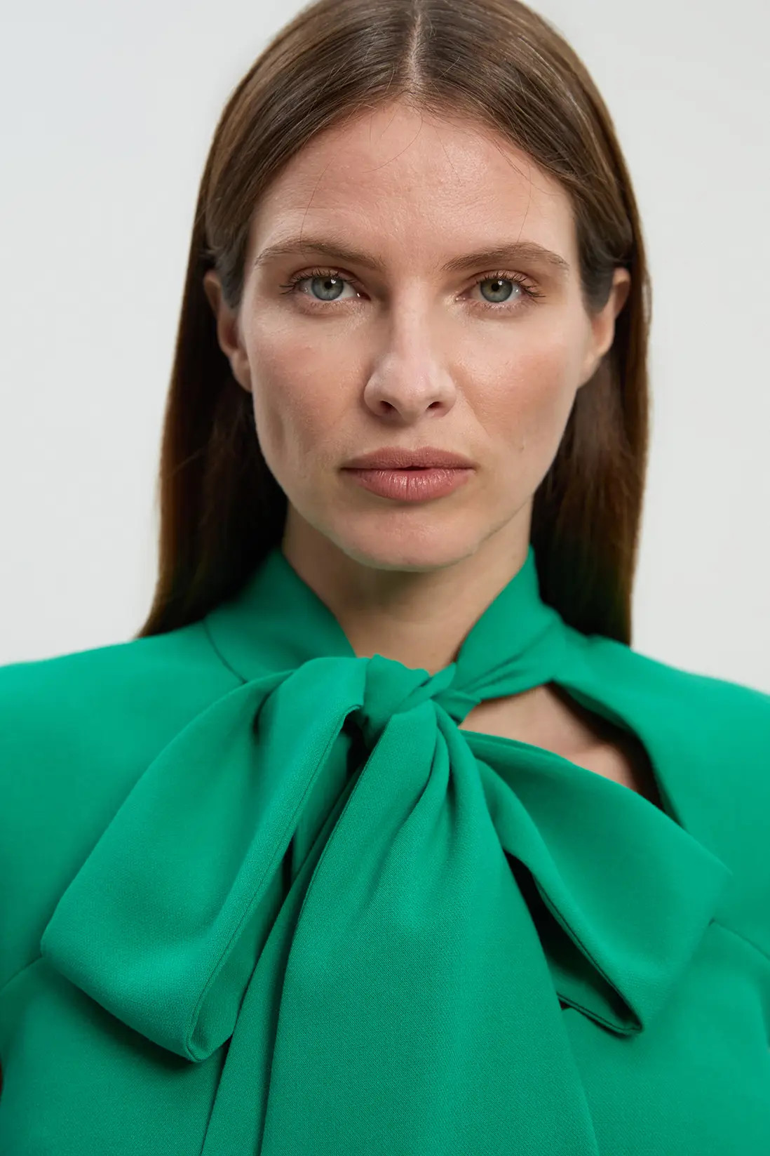 Emerald Karen Millen Compact Stretch Bow Tie Neck Tailored Wide Leg Jumpsuit | Boohoo | Boohoo.com (UK & IE)