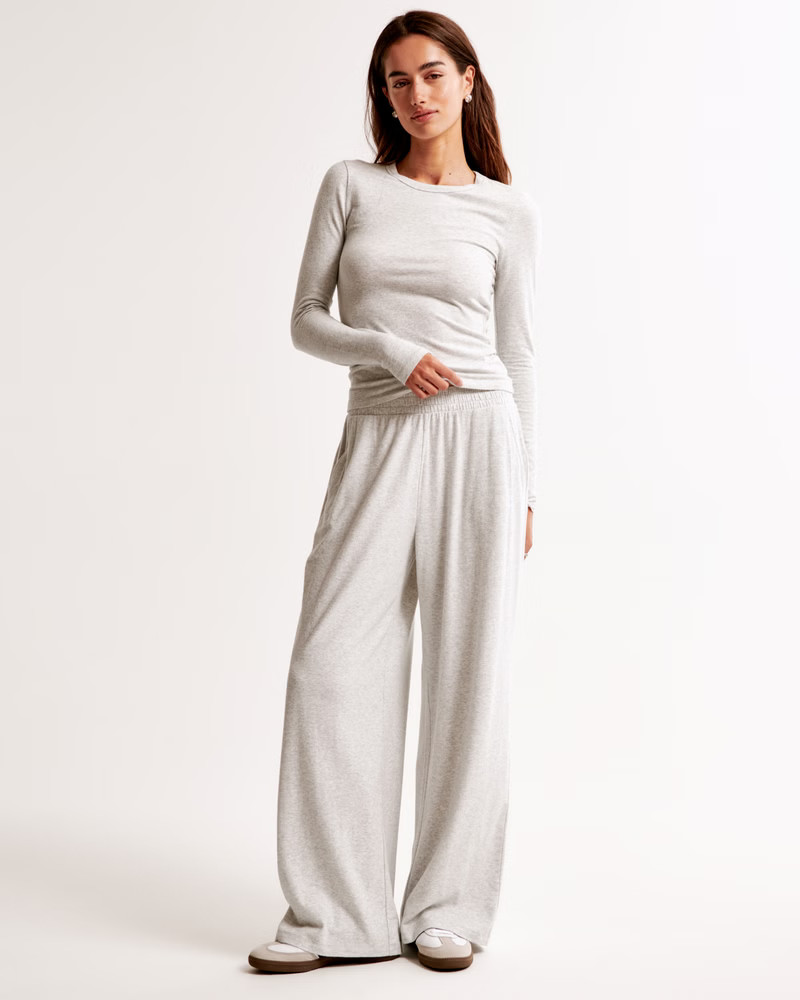 Cozy Lounge Knit Wide Leg Sweatpant | Abercrombie & Fitch (US)