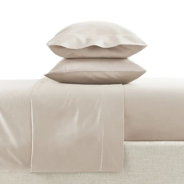 Hotel Style 4-Piece 600 Thread Count Taupe Egyptian Cotton Bed Sheet Set, Queen - Deep Pocket | Walmart (US)