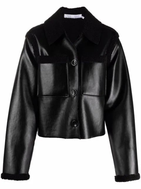 faux-shearling cropped jacket | Farfetch Global