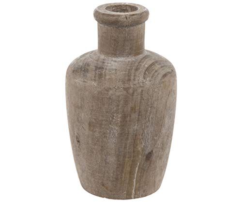 Wisechoice Large Distressed Wooden Vase | Brown Surface Lightly Whitewashed Wood Jar | Shelf, Desk,  | Amazon (US)