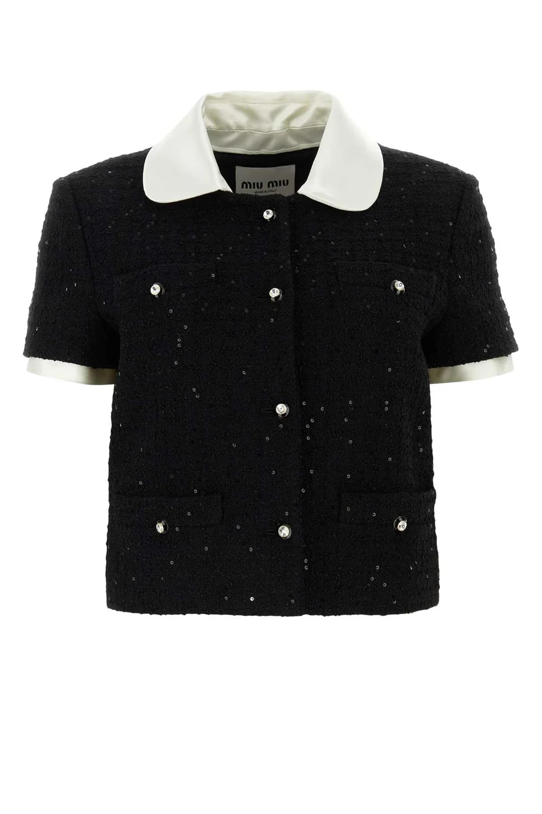 Miu Miu Short-Sleeved Buttoned Cardigan | Cettire Global