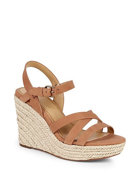 Billie Leather Espadrille Wedge Sandals | Saks Fifth Avenue OFF 5TH
