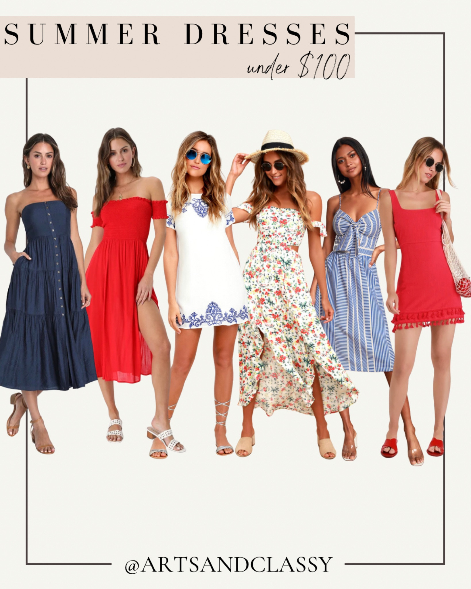 Summer dresses with all the Americana vibes! These fashion finds are perfect whether your looking for a vacation outfit or July 4th dress!

#LTKunder100 #LTKstyletip #LTKSeasonal