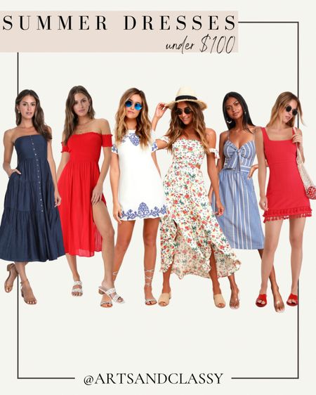 Summer dresses with all the Americana vibes! These fashion finds are perfect whether your looking for a vacation outfit or July 4th dress!

#LTKunder100 #LTKstyletip #LTKSeasonal