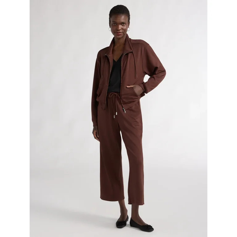 Scoop Women’s Ultimate ScubaKnit Funnel Neck Zip Up Sweatshirt, Sizes XS-XXL | Walmart (US)