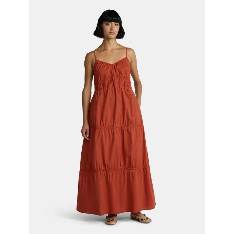 Time and Tru Women's Strappy Cotton Maxi Dress, Sizes XS-XXXL - Walmart.com | Walmart (US)