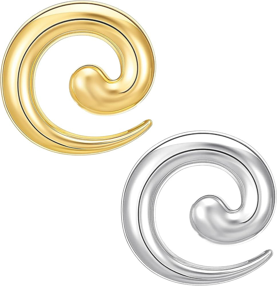 Sibba 2 Pcs Women Brooch and Pin Elegant Spiral Brooches Minimalist Unique Lapel Pins Chunky Jewe... | Amazon (US)