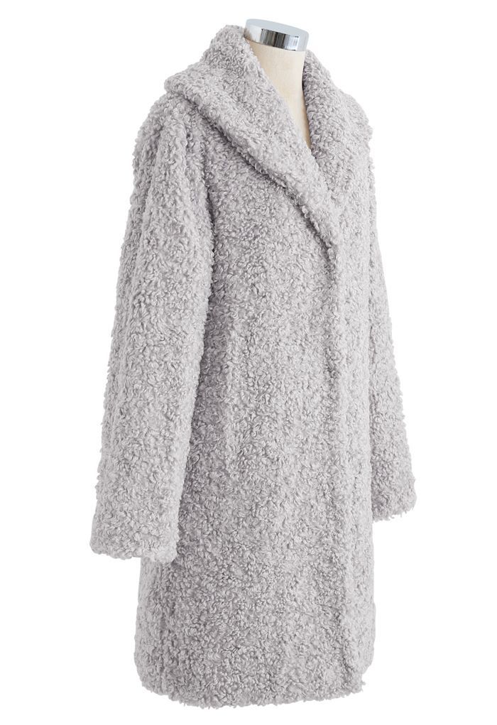 Feeling of Warmth Faux Fur Longline Coat in Grey | Chicwish